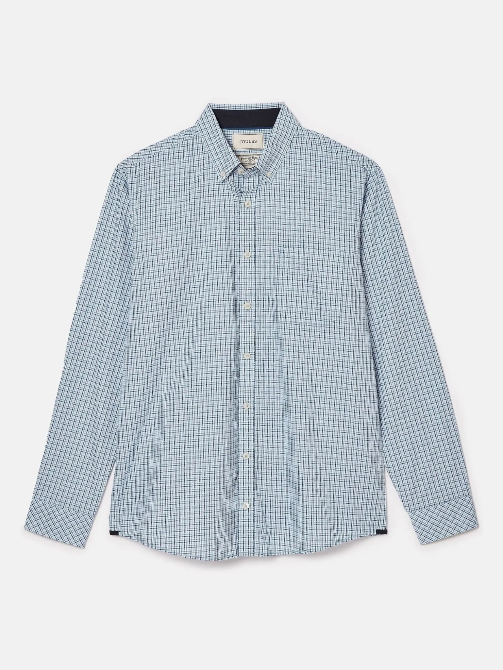 Abbott Blue Checked Cotton Poplin Shirt