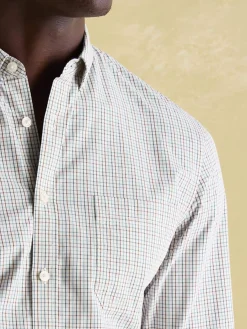 Abbott Blue/Brown Cotton Poplin Shirt