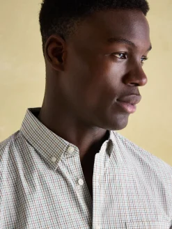 Abbott Blue/Brown Cotton Poplin Shirt