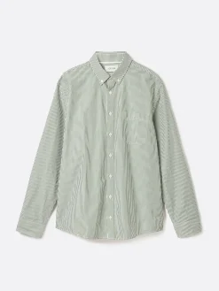 Abbott Green Pinstriped Cotton Poplin Shirt