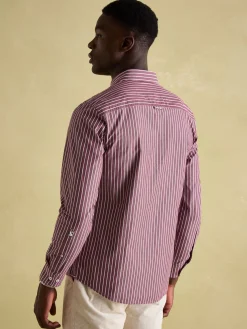 Abbott Red Striped Cotton Poplin Shirt