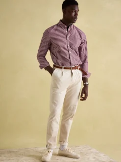 Abbott Red Striped Cotton Poplin Shirt