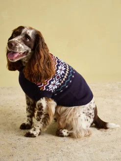 Alba Navy Knitted Fair Isle Dog Jumper