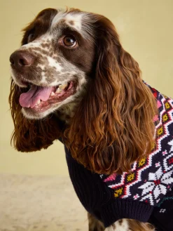 Alba Navy Knitted Fair Isle Dog Jumper