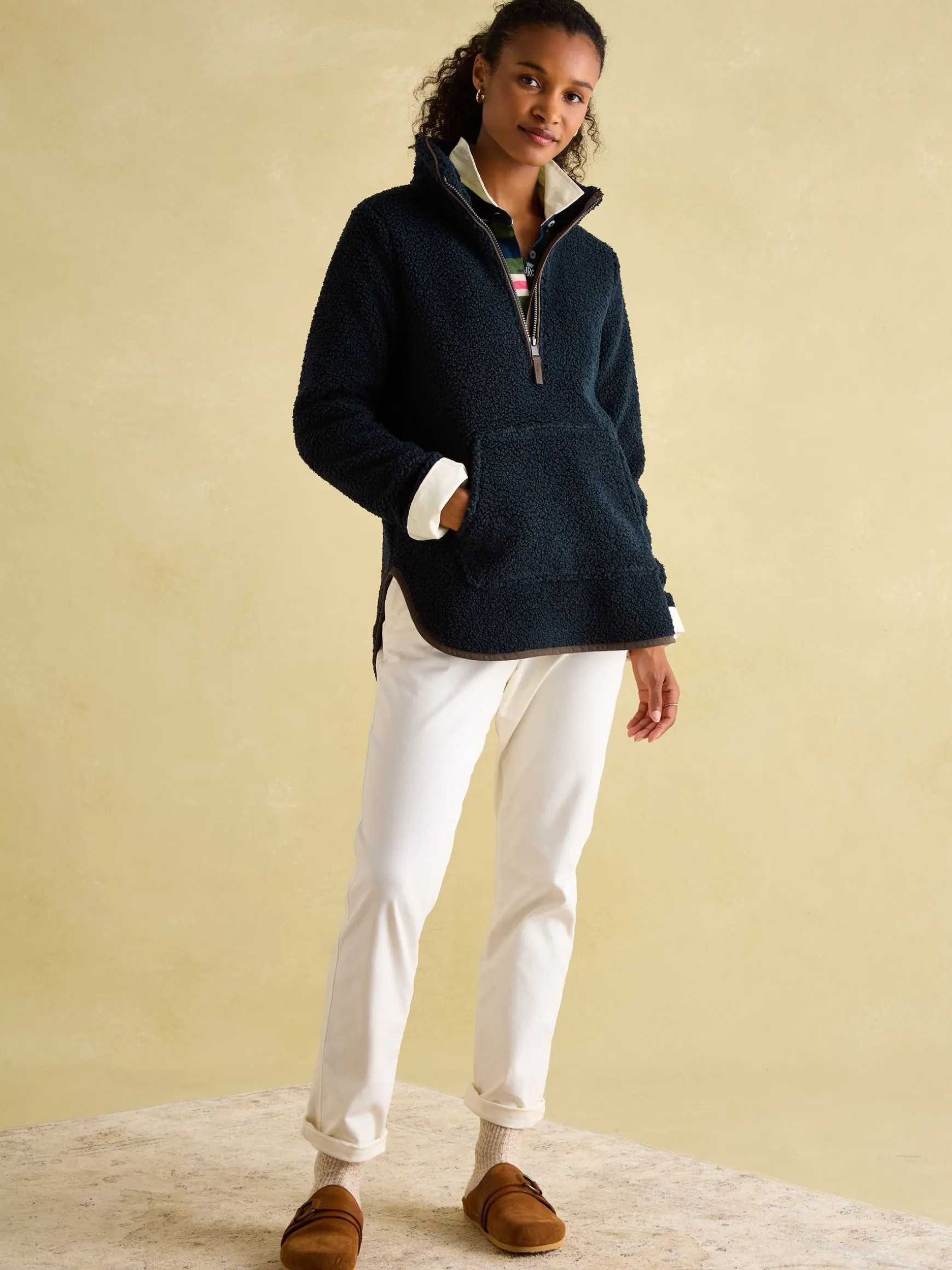 Aldeburgh Navy Quarter Zip Fleece