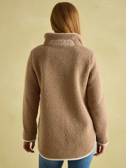 Aldeburgh Tan Brown Quarter Zip Fleece
