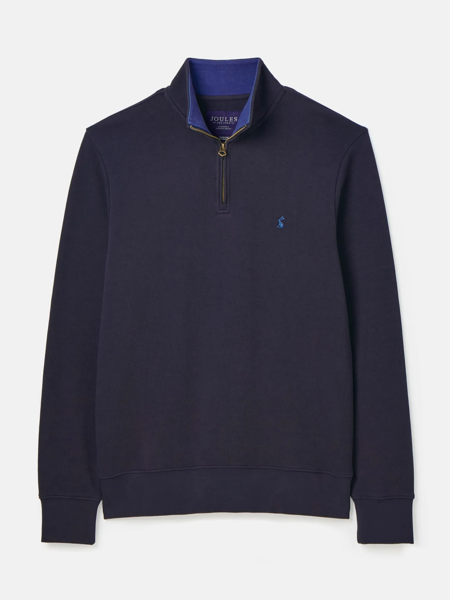 Alistair Navy Quarter Zip Cotton Sweatshirt