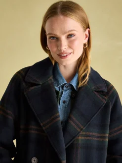 Amberley Navy Longline Wool Blend Coat with Belt