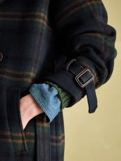 Amberley Navy Longline Wool Blend Coat with Belt