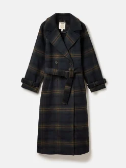 Amberley Navy Longline Wool Blend Coat with Belt