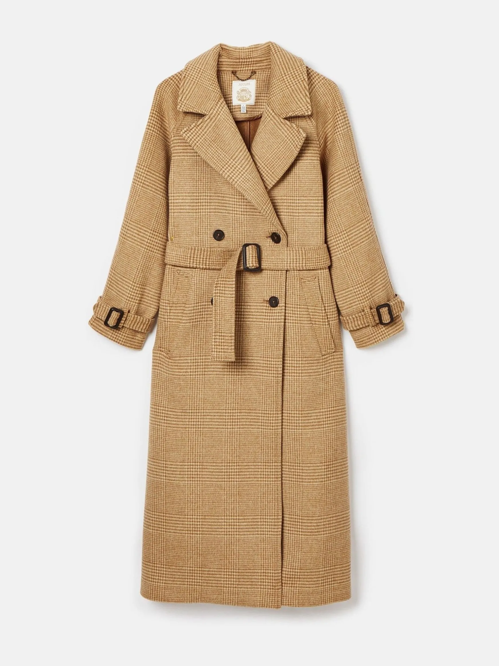 Amberley Tan Brown Longline Wool Blend Coat with Belt