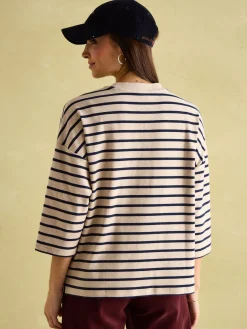 Amelia Oat Top with 3/4 Length Sleeves