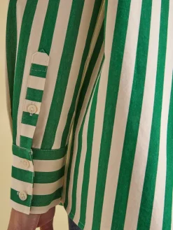 Amilla Green & Cream Stripe Shirt
