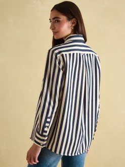 Amilla Navy & Cream Stripe Shirt
