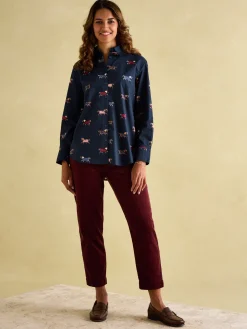 Amilla Navy Blue Cotton Shirt