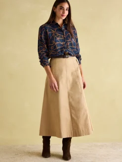 Amilla Navy Multi Satin Shirt