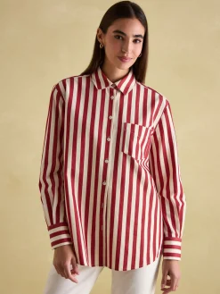 Amilla Red & Cream Stripe Shirt