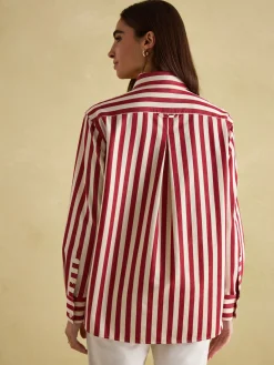 Amilla Red & Cream Stripe Shirt