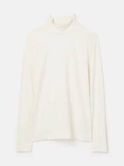 Amy Cream Long Sleeve High Neck Jersey Top