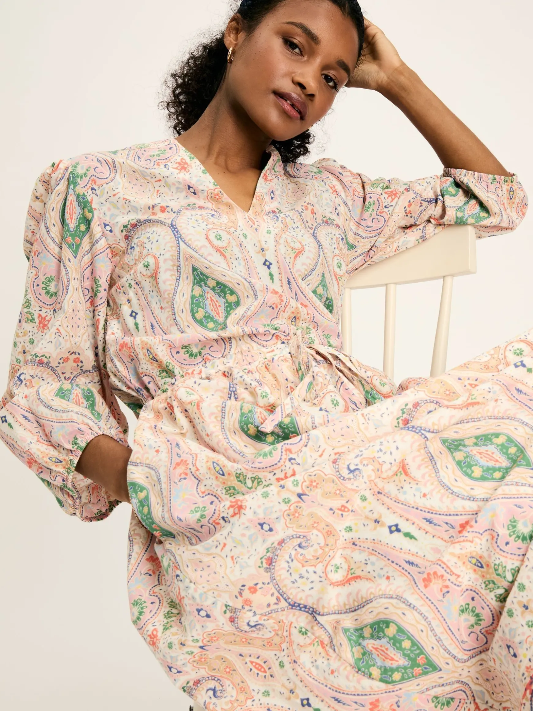 Anais Multi Paisley Printed Maxi Dress