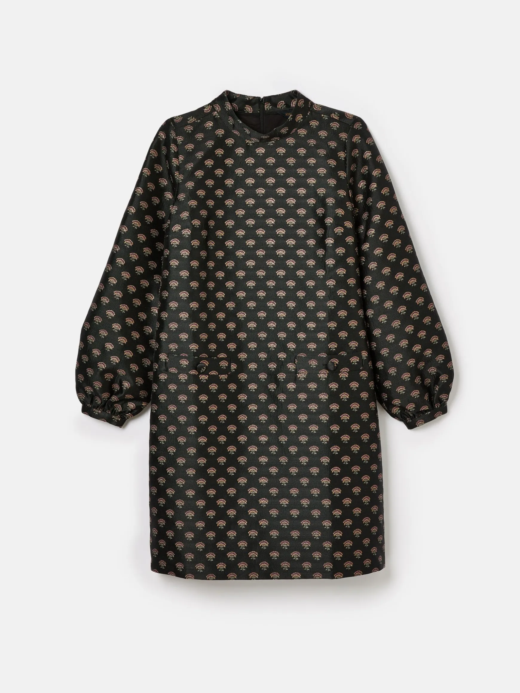 Annalise Black Jacquard A-Line Dress