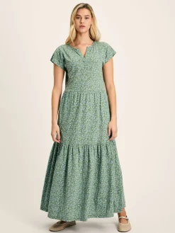 Ariana Green Jersey Tiered Dress