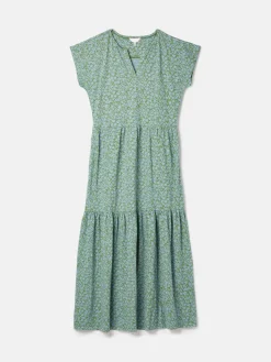 Ariana Green Jersey Tiered Dress