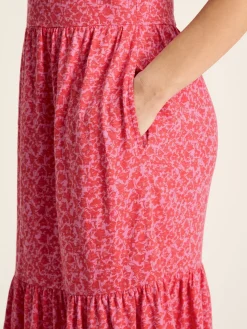 Ariana Pink Jersey Tiered Dress