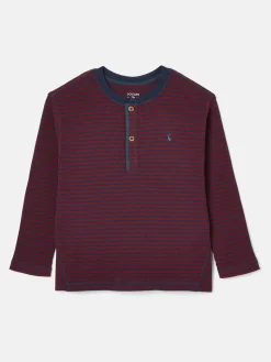 Arthur Berry Red & Navy Stripe Henley Top