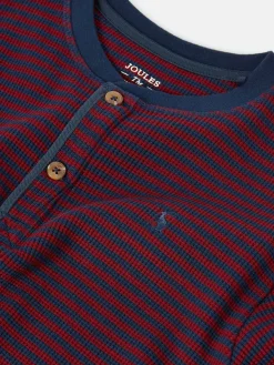 Arthur Berry Red & Navy Stripe Henley Top