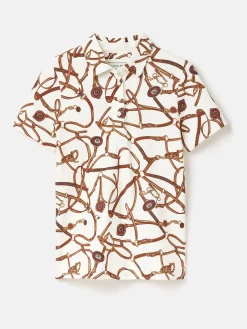 Barbury Cream Bridle Print Polo Shirt