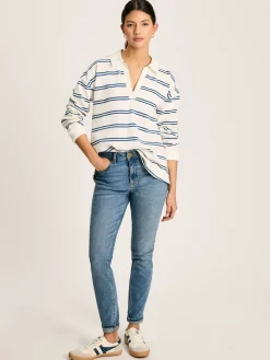 Bayside Cream/Navy Cotton Deck Shirt