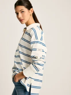 Bayside Cream/Navy Cotton Deck Shirt