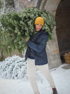 Beckett Navy Waterproof Field Coat With Packable Hood