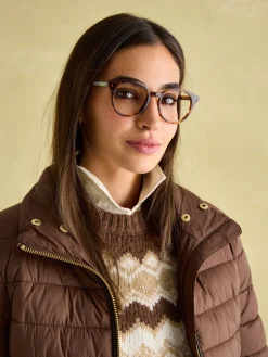 Beckley Brown Padded Showerproof Jacket with Faux Fur Trim