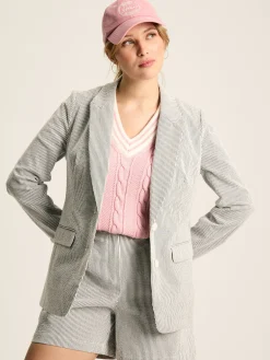 Belmont Cream/Navy Seersucker Boating Blazer