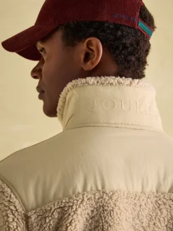 Billy Cream Quarter Zip Borg Fleece Sweatshirt