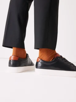 Black Leather Trainers