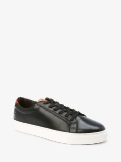 Black Leather Trainers