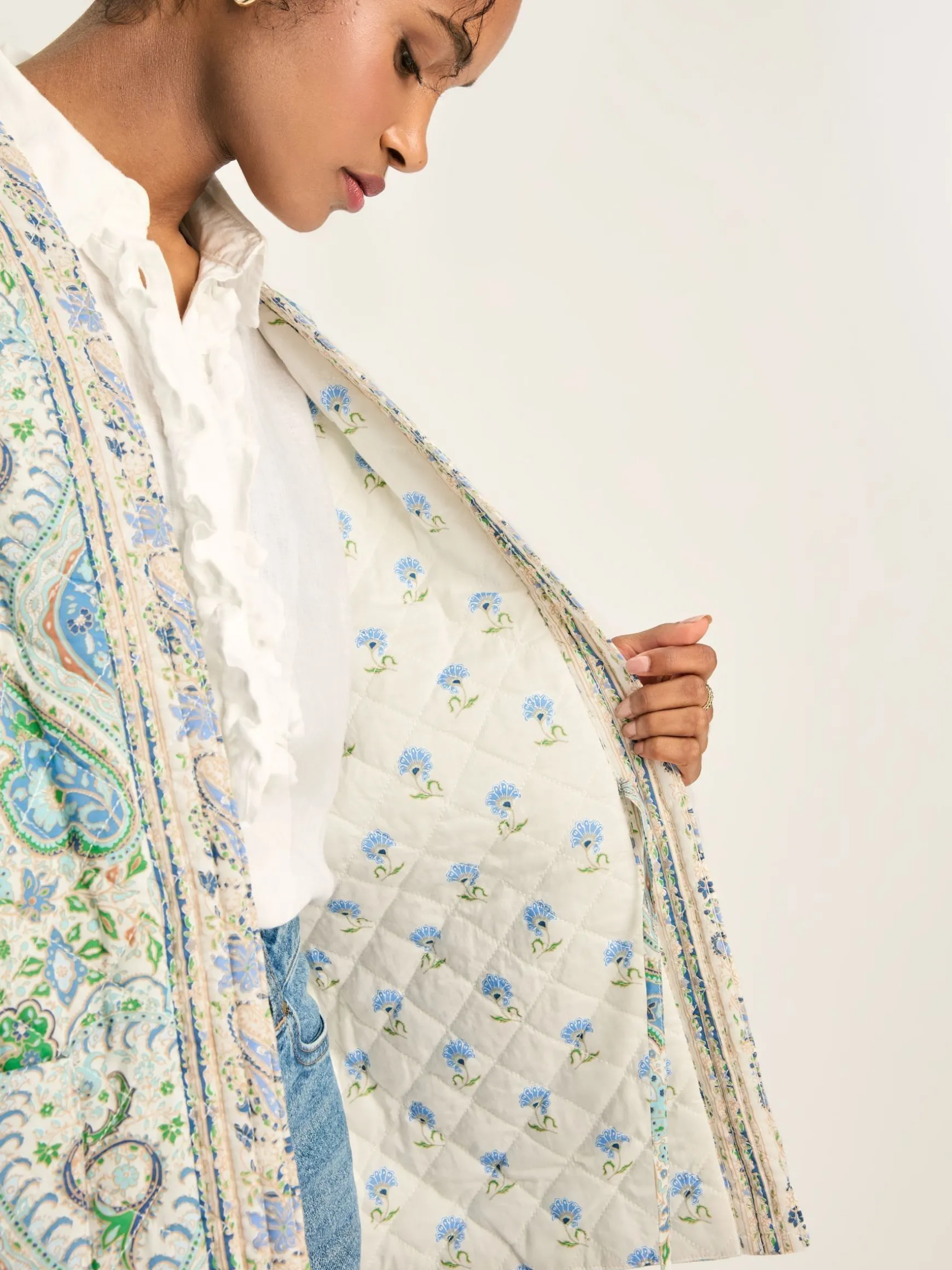 Blakeney Relaxed Fit Paisley Cotton Quilted Jacket