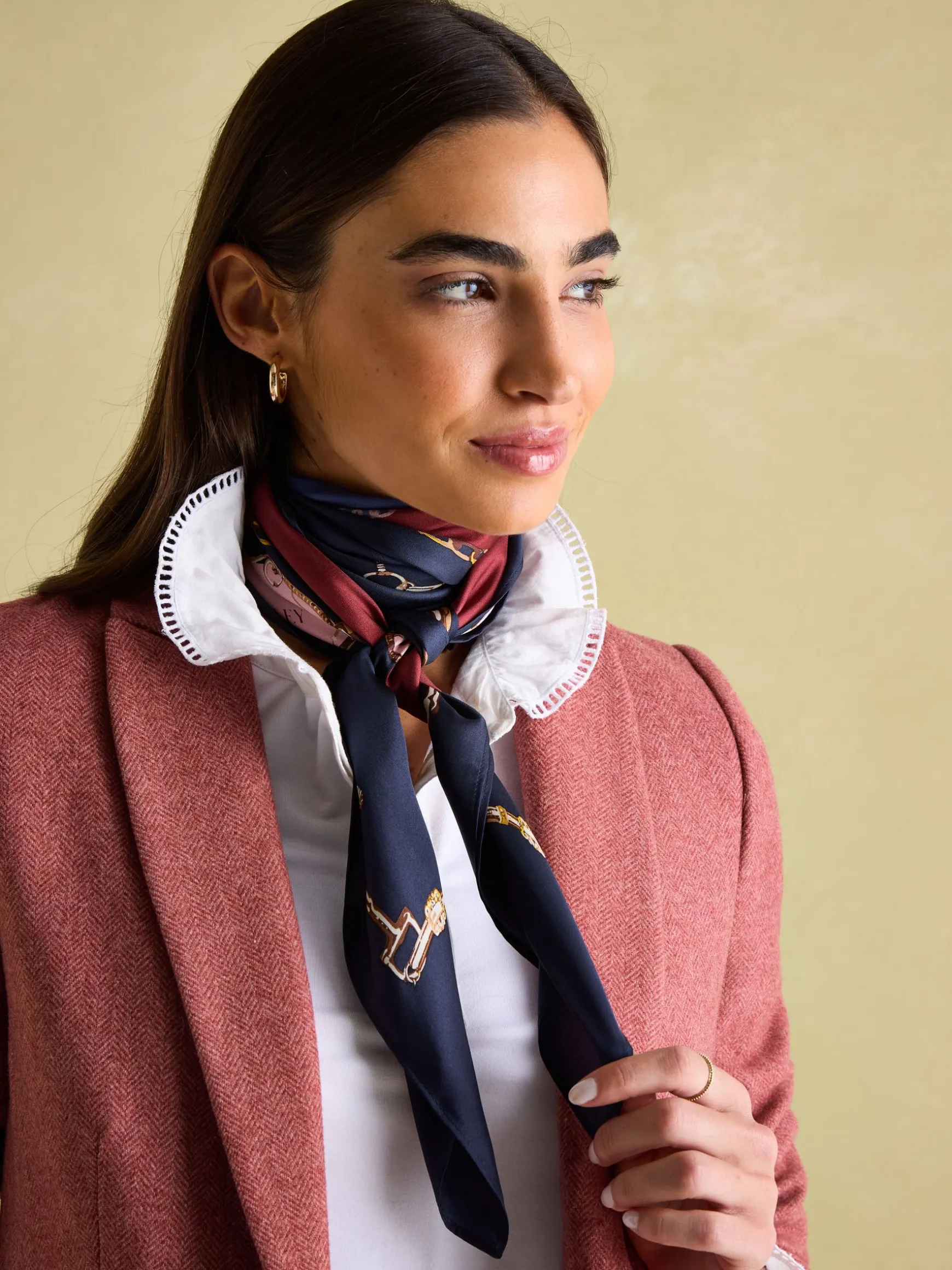 Bloomfield Navy Silk Square Scarf