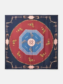 Bloomfield Navy Silk Square Scarf