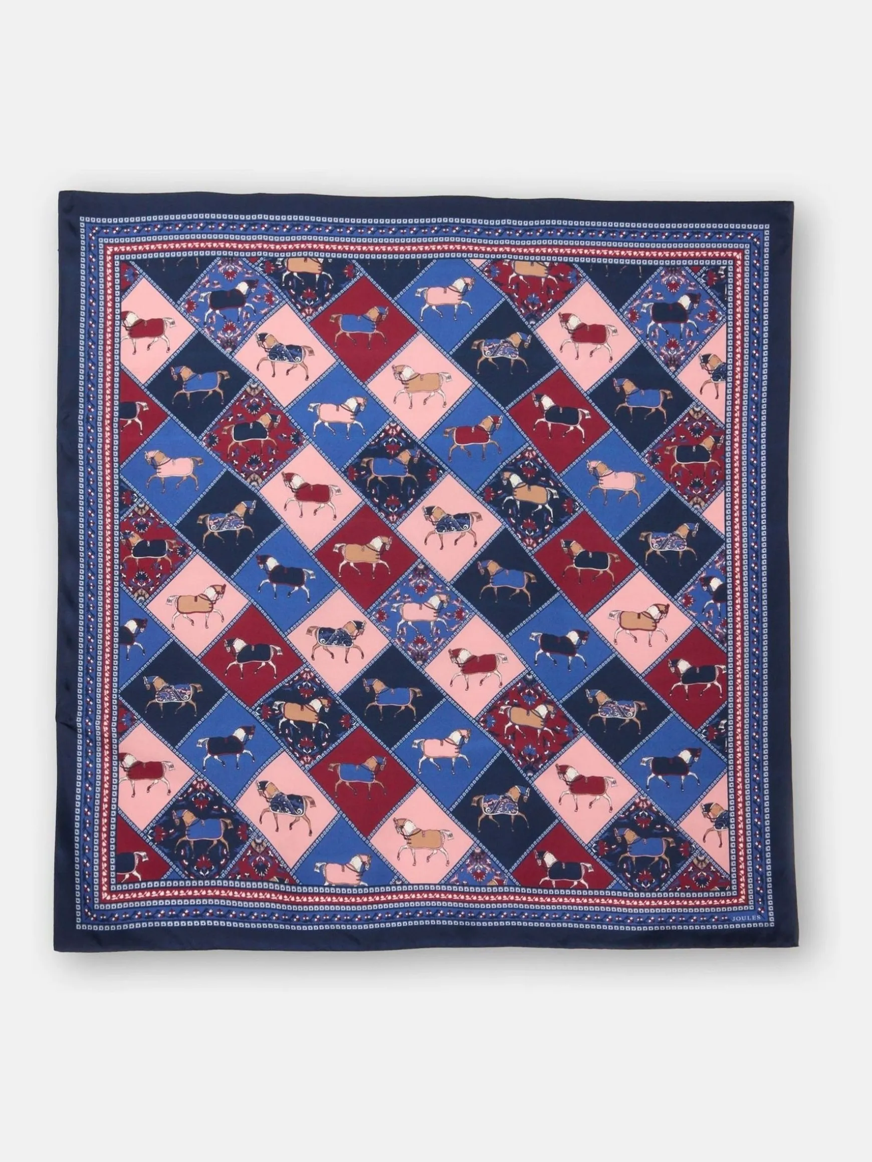 Bloomfield Navy/Burgundy Square Silk Scarf