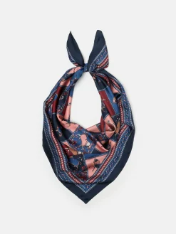 Bloomfield Navy/Burgundy Square Silk Scarf