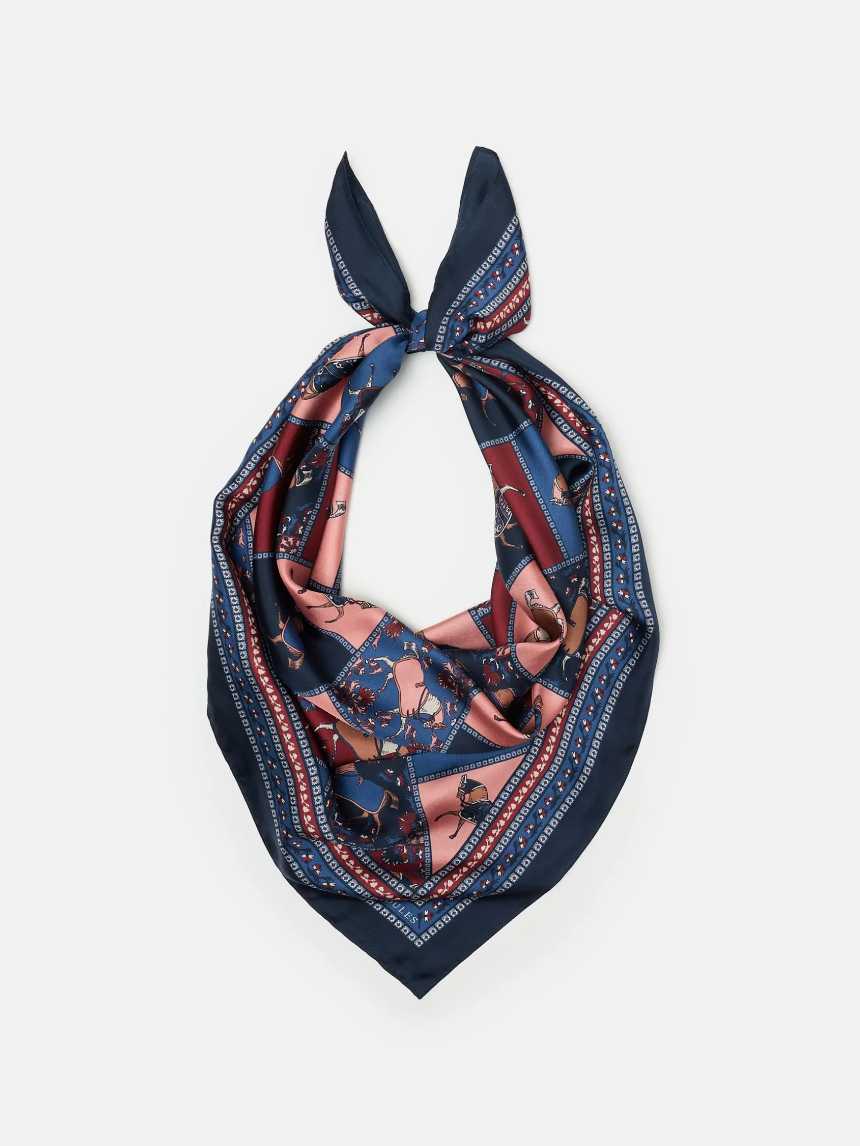 Bloomfield Navy/Burgundy Square Silk Scarf
