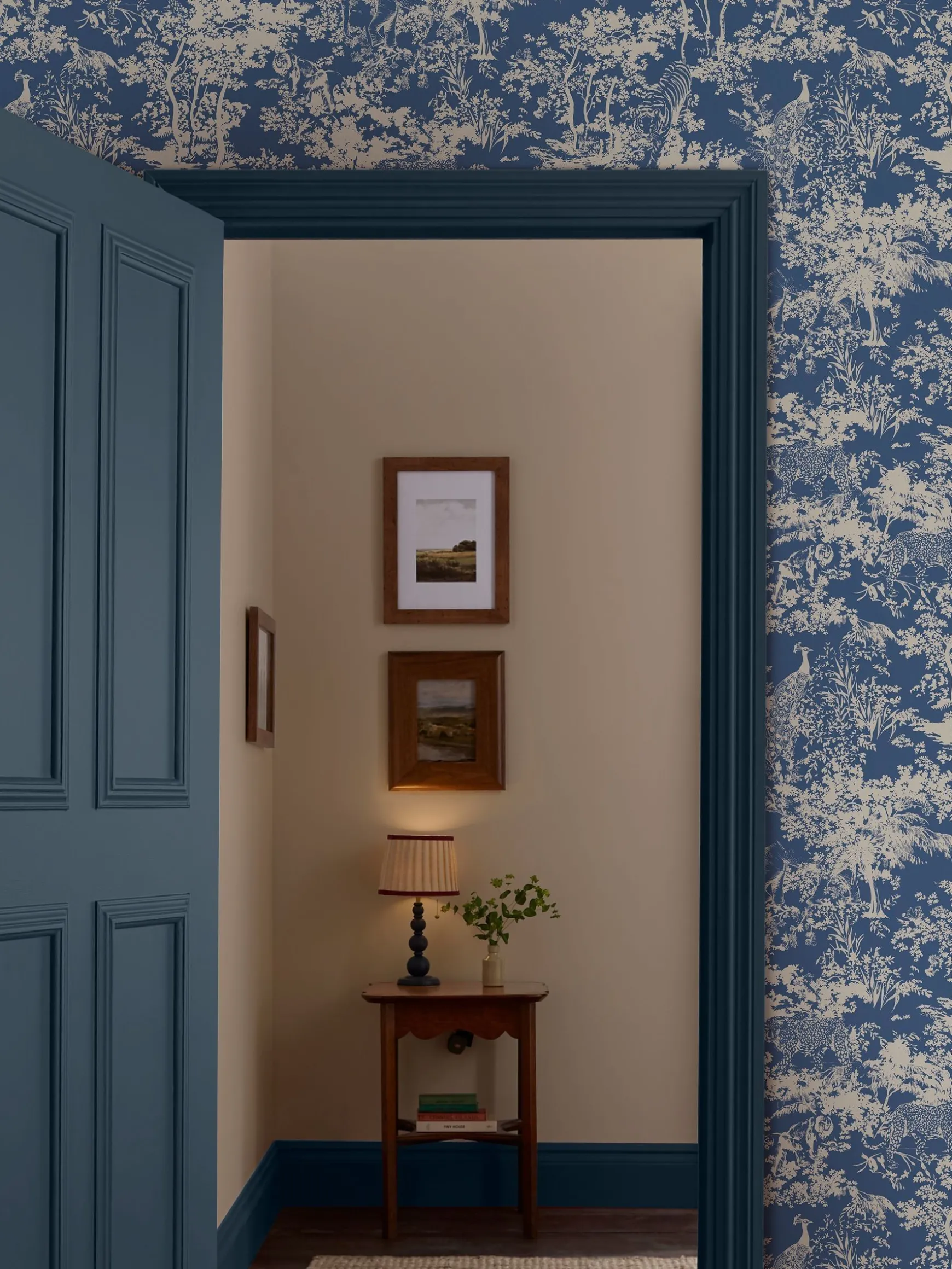 Blue Animal Forest Print 10M Wallpaper