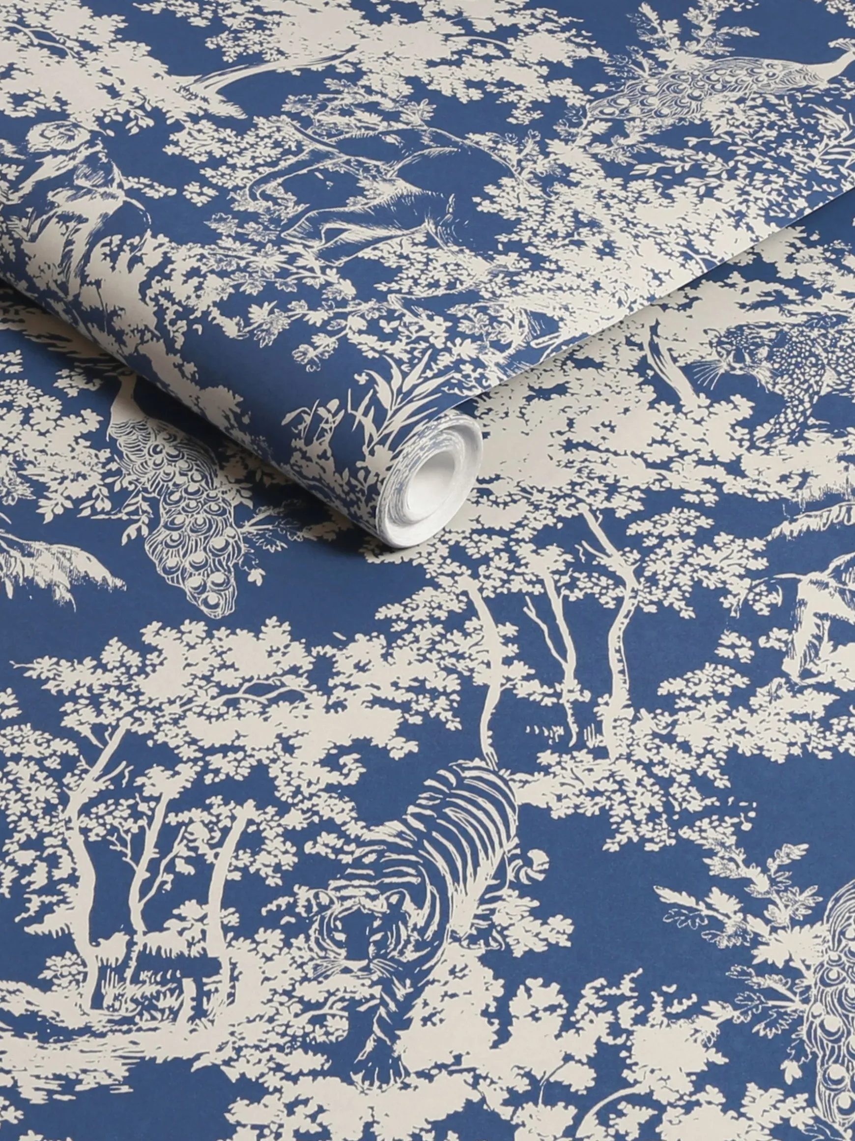 Blue Animal Forest Print 10M Wallpaper