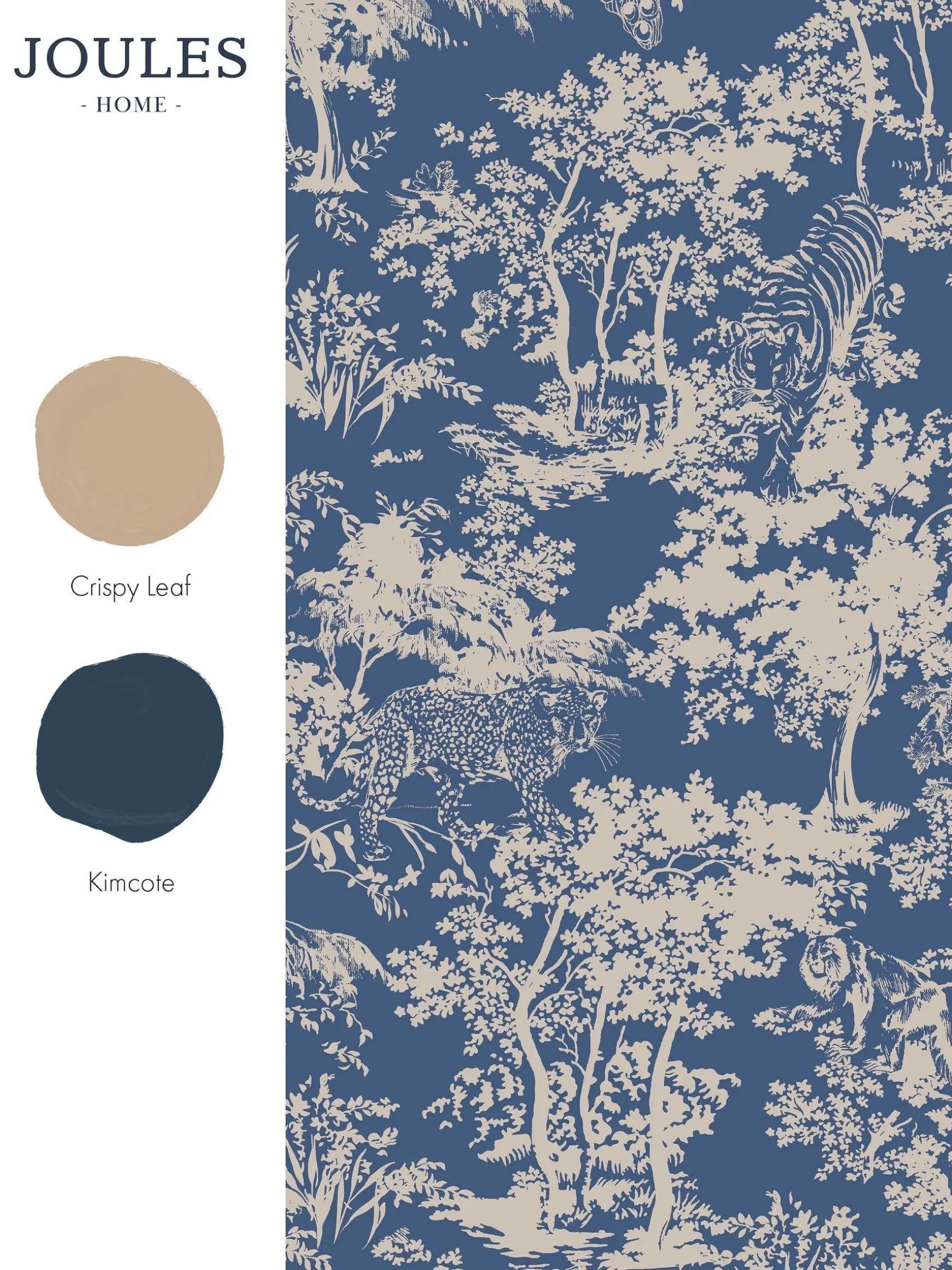 Blue Animal Forest Print 10M Wallpaper