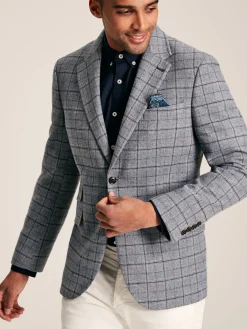 Blue Check Slim Fit Suit Blazer