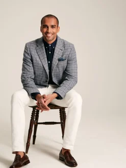 Blue Check Slim Fit Suit Blazer